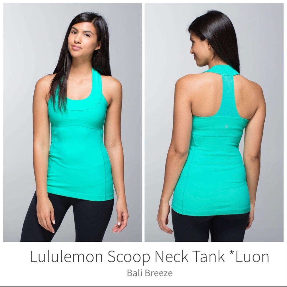 Lululemon scoop neck tank top size 6 small Bali breeze Luon Athletica yoga